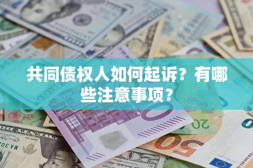 北京共同债权人如何起诉？有哪些注意事项？